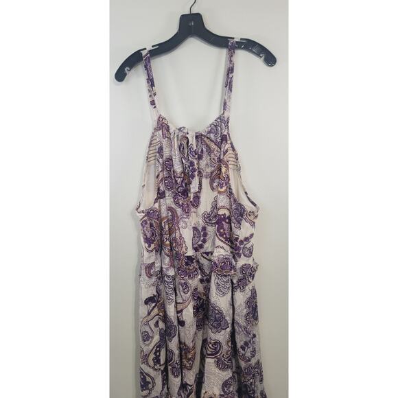 Band Of The Free Maxi Womens Large Liliane Purple Paisley Tiered Cottagecore NWT - Picture 5 of 14